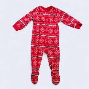 7/$20 Fleece footed pajama snowflakes